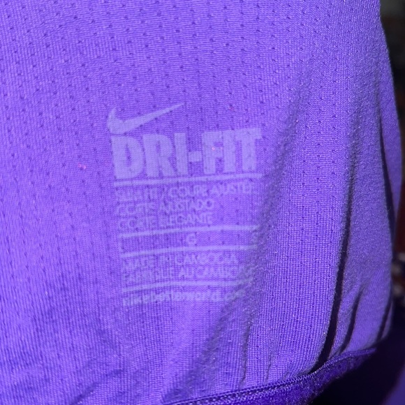 Nike purple stripes racer back size large dry fit built-in bra active top - Picture 4 of 4